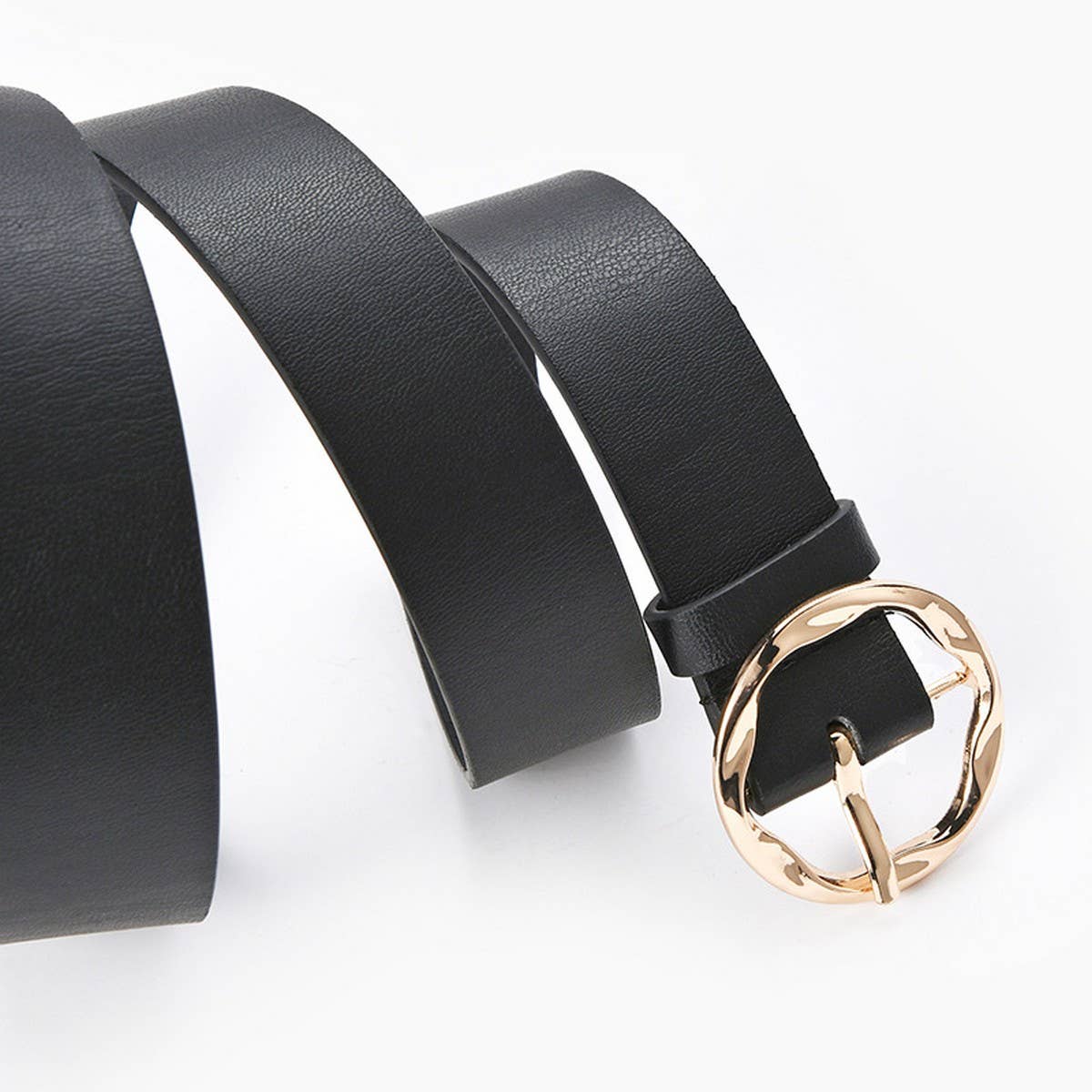 CWABE0384_SNAKE PRINT LEOPARD ZEBRA PRINT MILK PRINT BELT: Black / (OS) 1