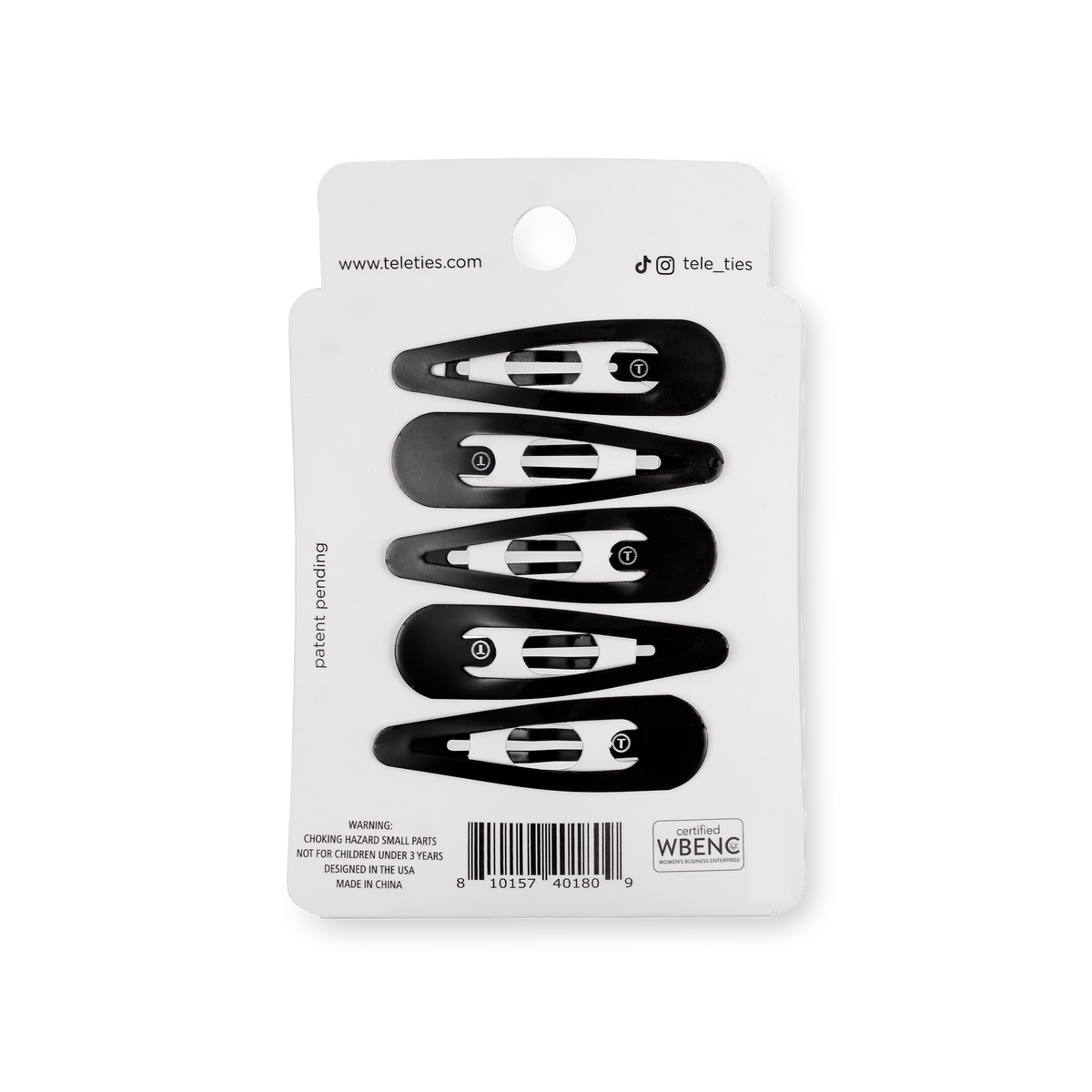 Jet Black Snap Clip (6ct)
