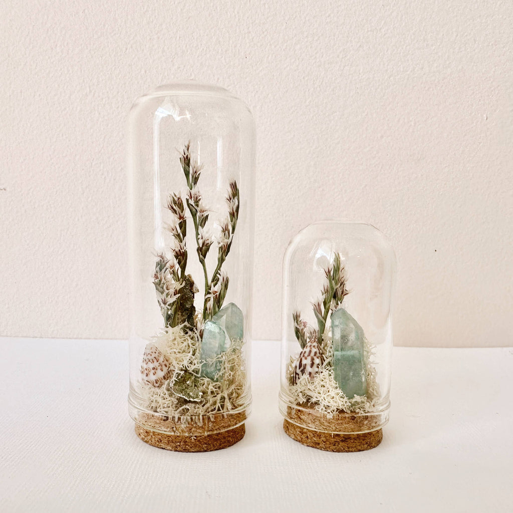 Saltwater Breeze Mini Terrarium Crystal Beach Desk Decor: 2.75"