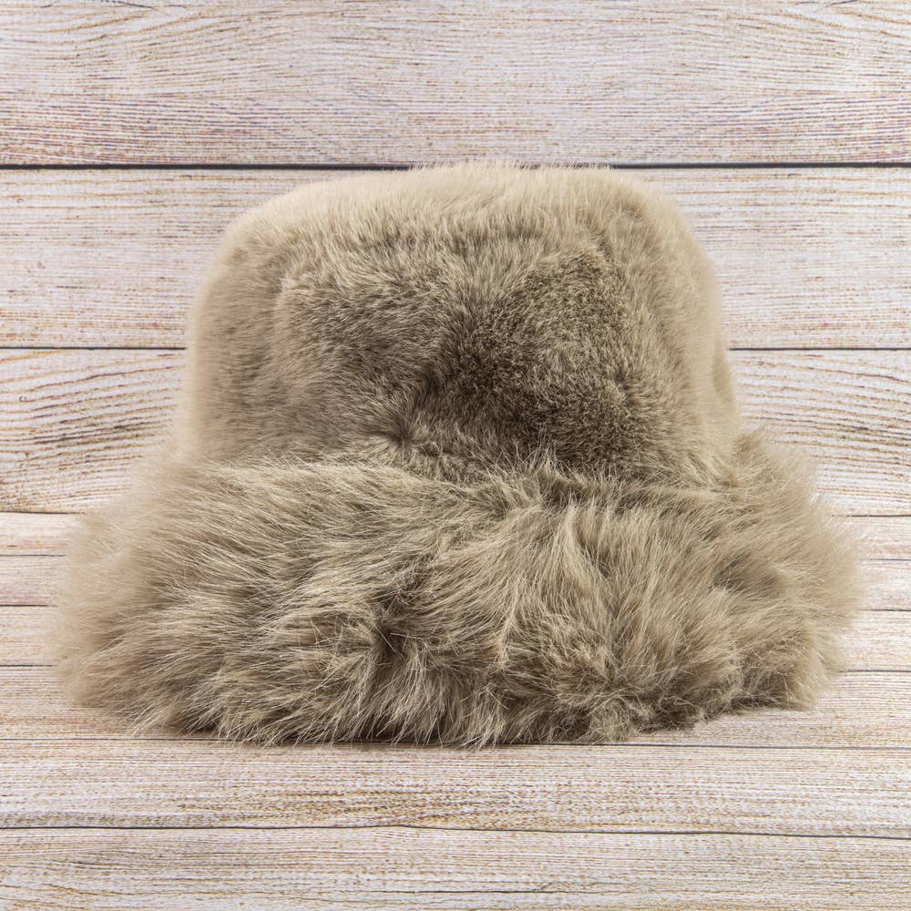 Fluffy Plush Fur Bucket Hat: KA