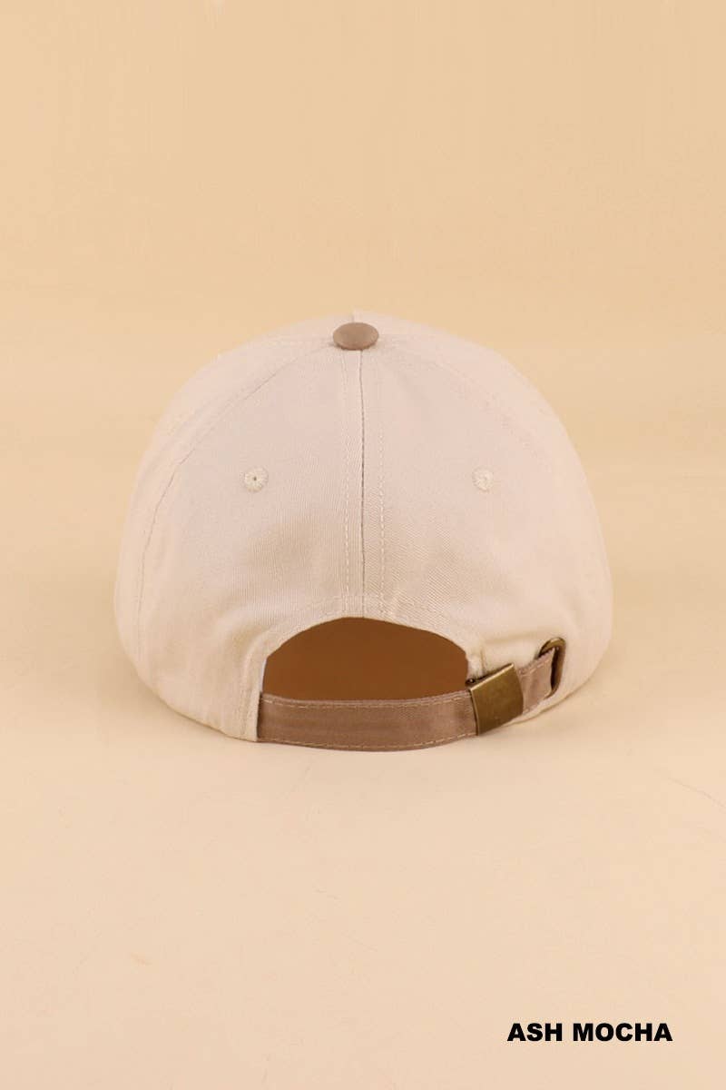 `Two Tone Canvas Cotton Cap: FLORAL-189777 / OS