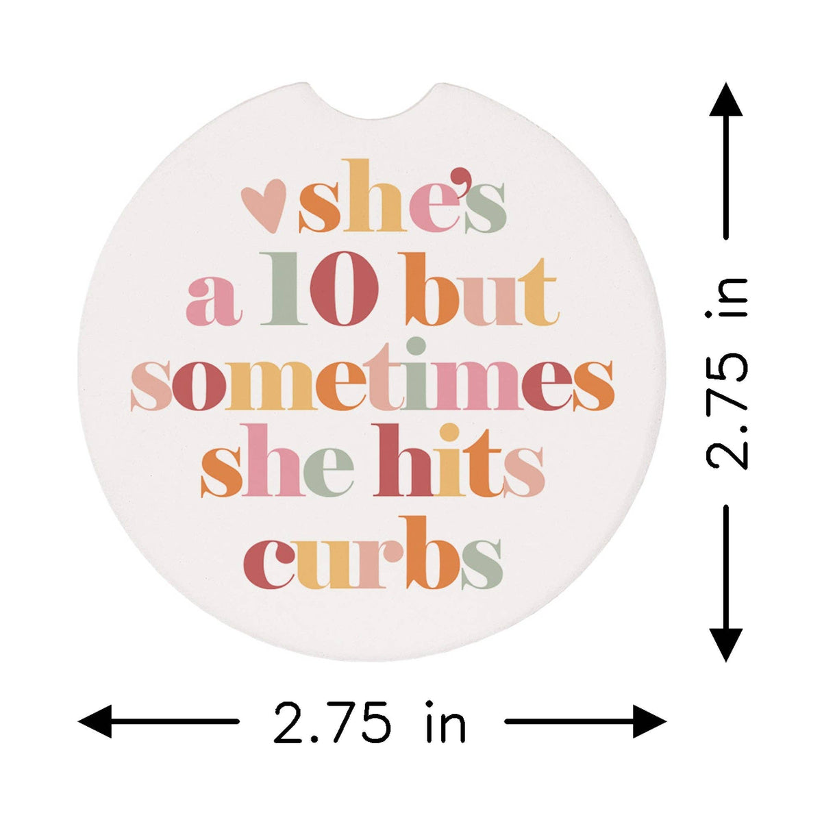 She Hits Curbs Flowers Funny Car Coaster Set
