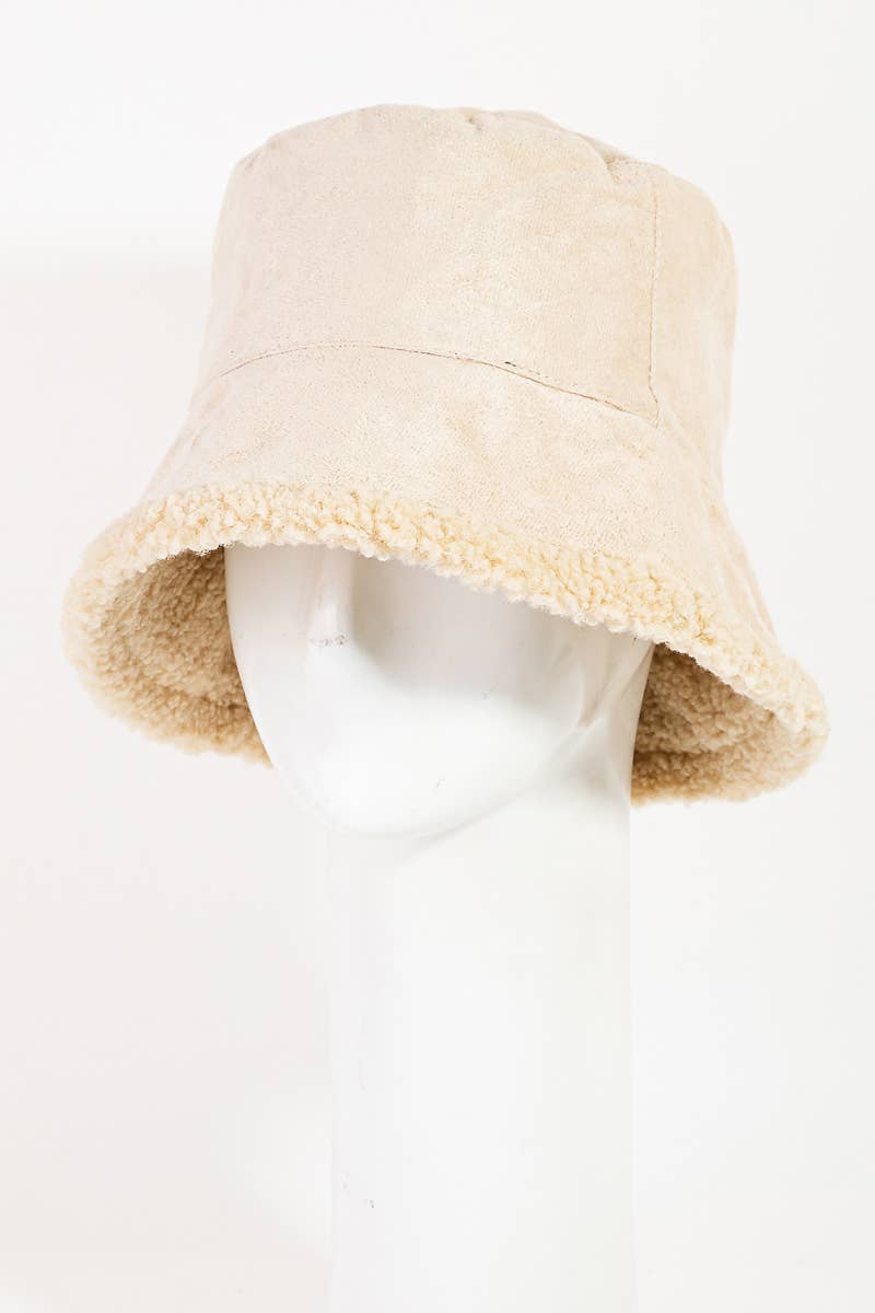 Faux Teddy Fur Bucket Hat: IV