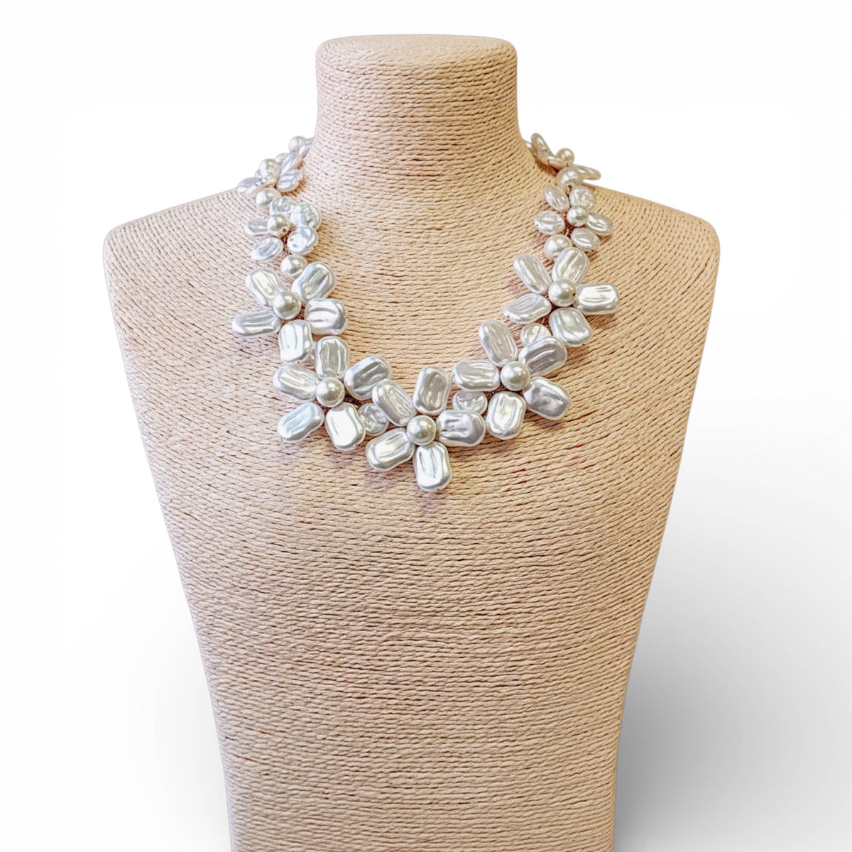 Coastal Pearl Flower Necklace | Fall Statement Jewelry