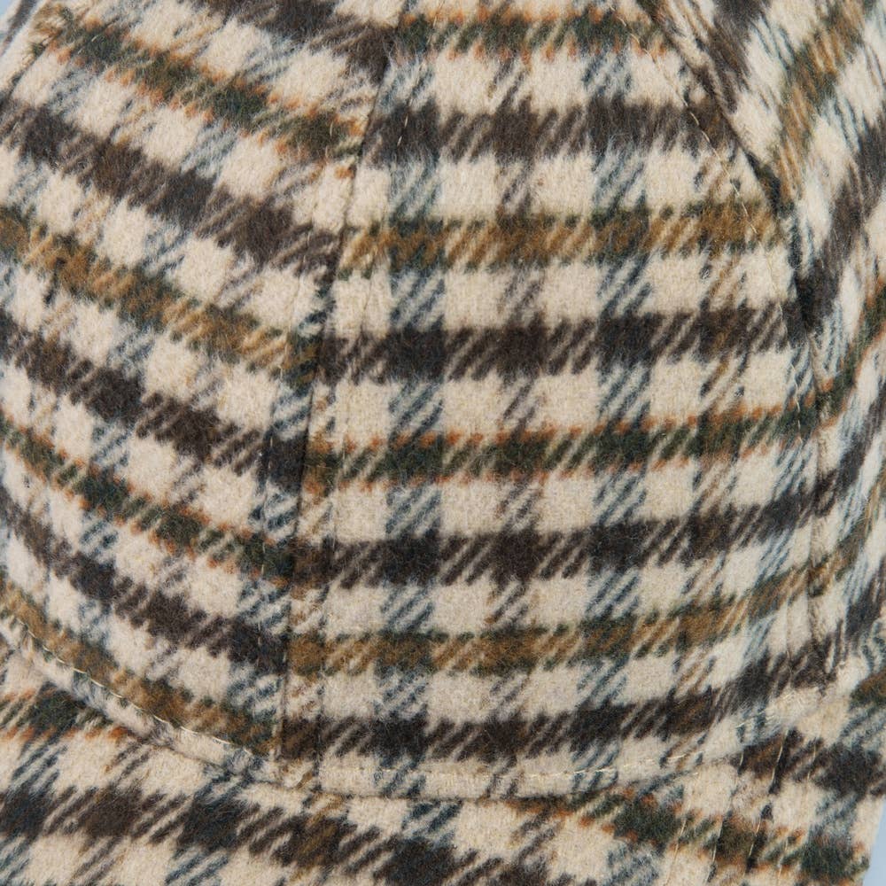 Tartan Check Curved Brim Baseball Cap: GN