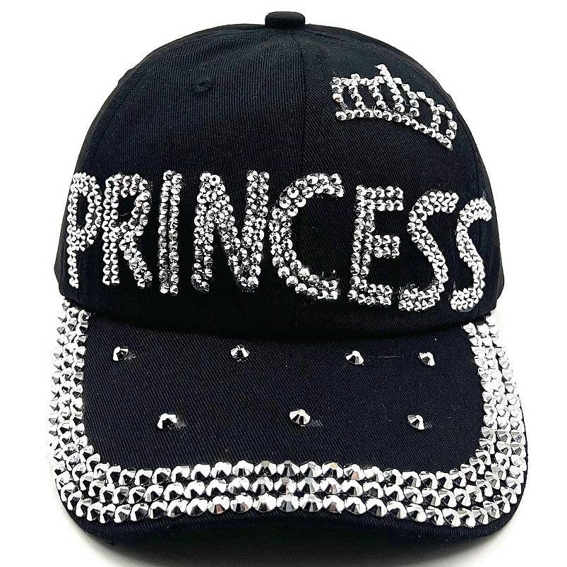 Princess Tiara Rhinestone Cap Hat: Pink