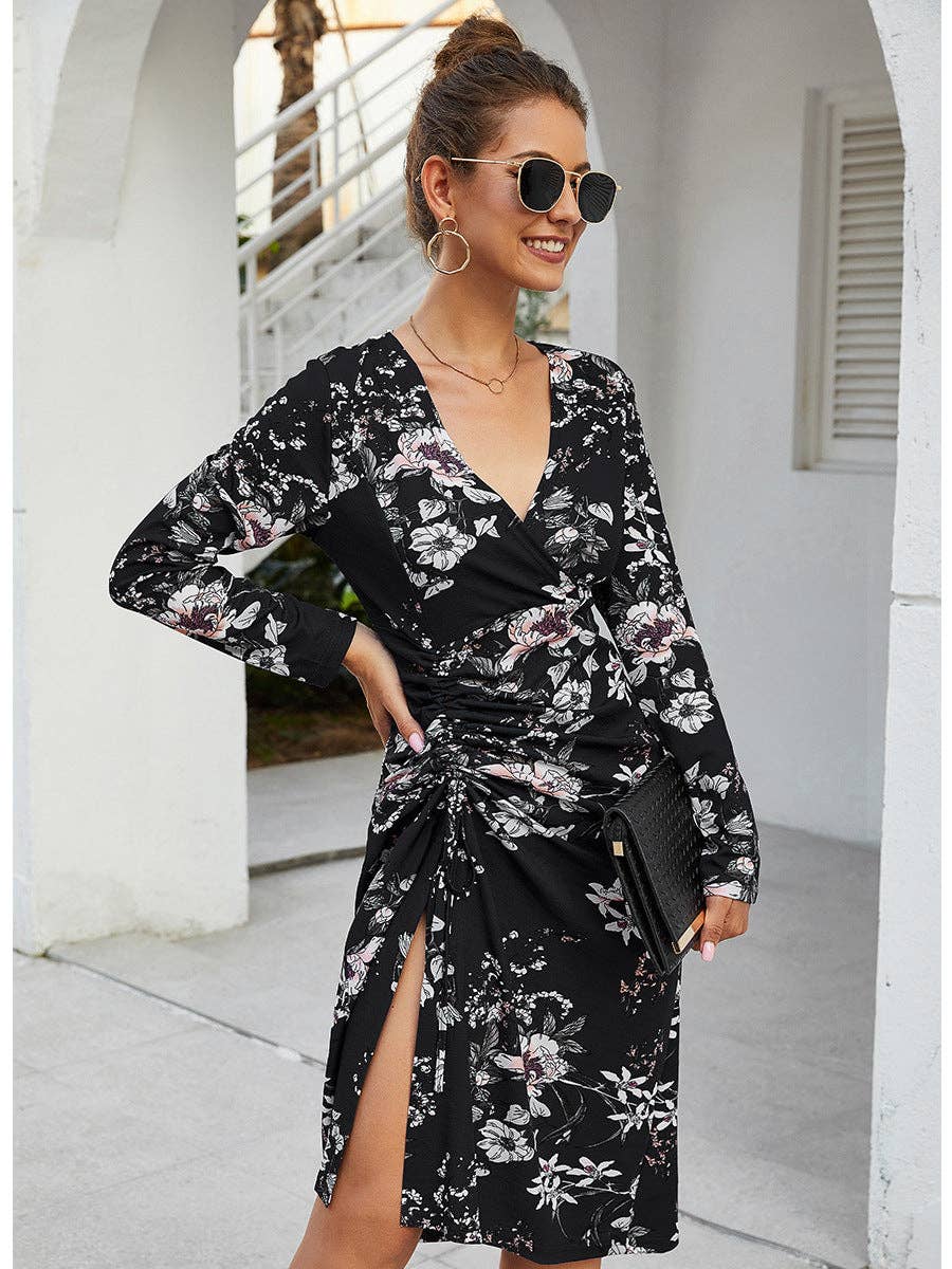 Long Sleeve Dresses: Yellow / Large