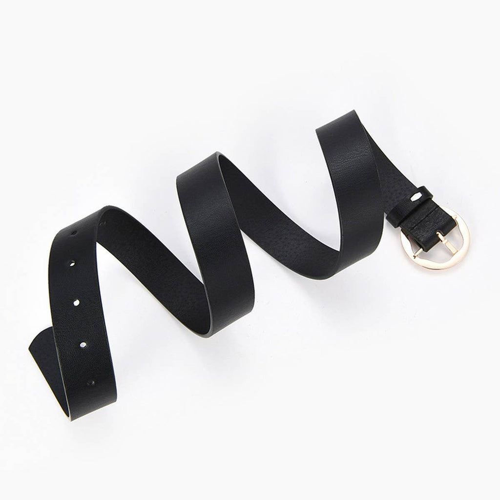 CWABE0384_SNAKE PRINT LEOPARD ZEBRA PRINT MILK PRINT BELT: Black / (OS) 1