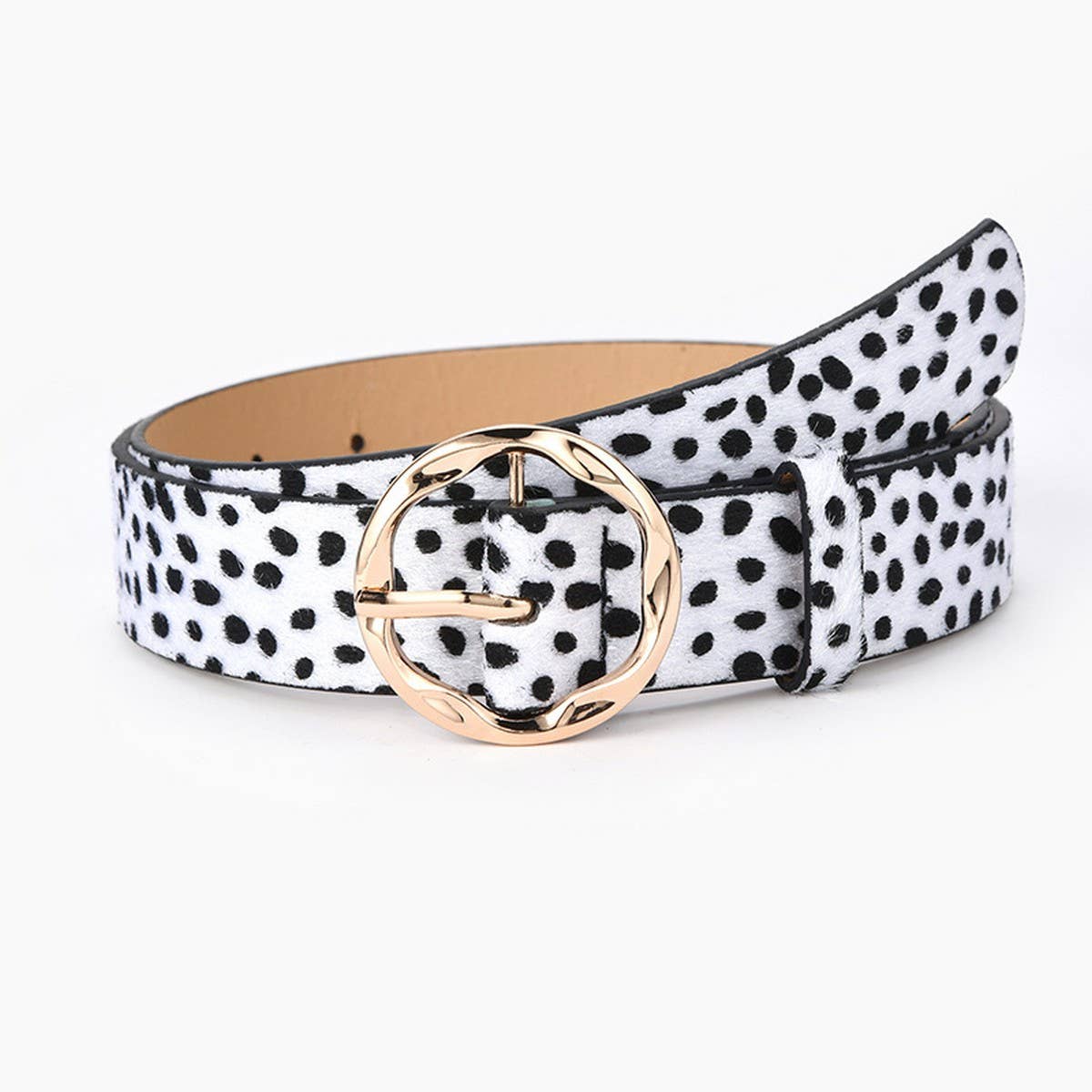 CWABE0384_SNAKE PRINT LEOPARD ZEBRA PRINT MILK PRINT BELT: Black / (OS) 1