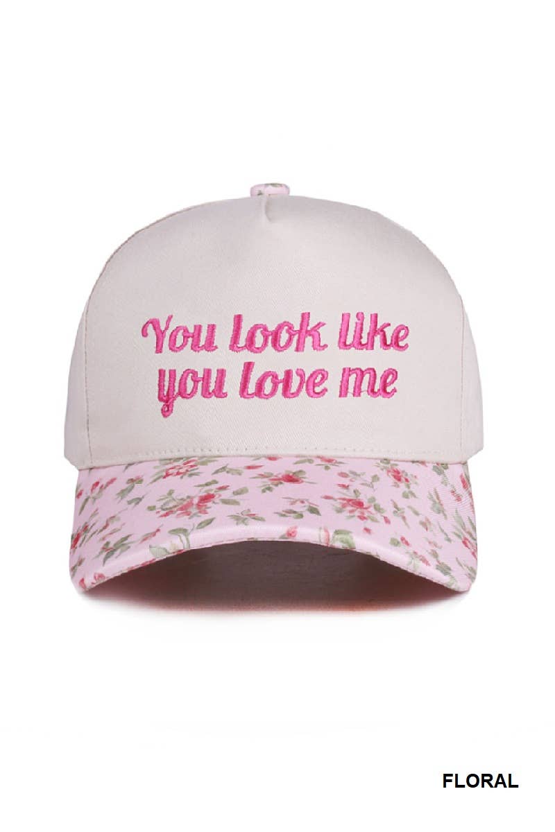 `Two Tone Canvas Cotton Cap: FLORAL-189777 / OS