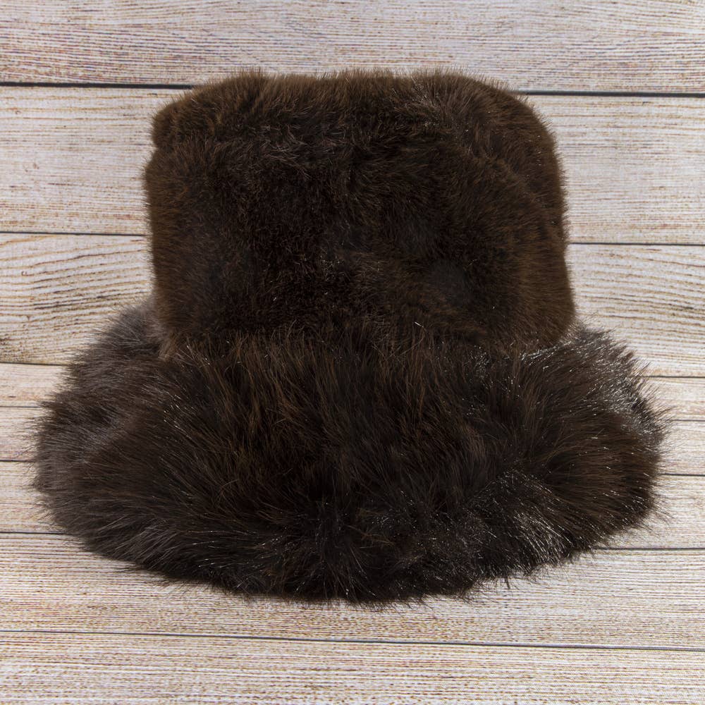 Fluffy Plush Fur Bucket Hat: KA