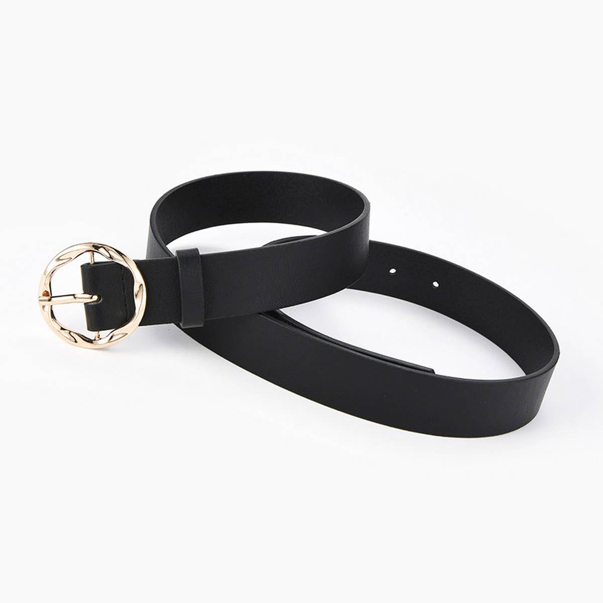 CWABE0384_SNAKE PRINT LEOPARD ZEBRA PRINT MILK PRINT BELT: Black / (OS) 1