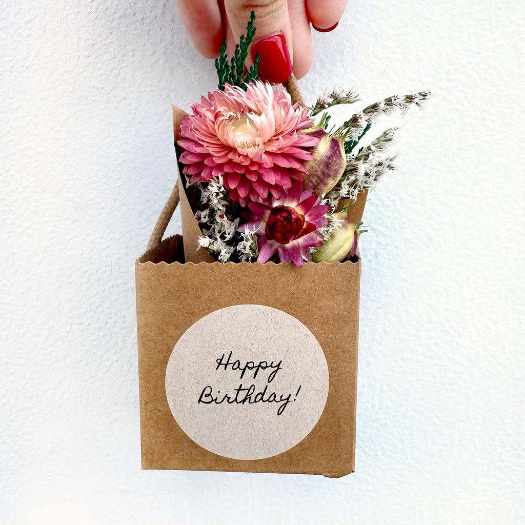 Mini Dried Flower Bouquet Bag Mix With Gift Message